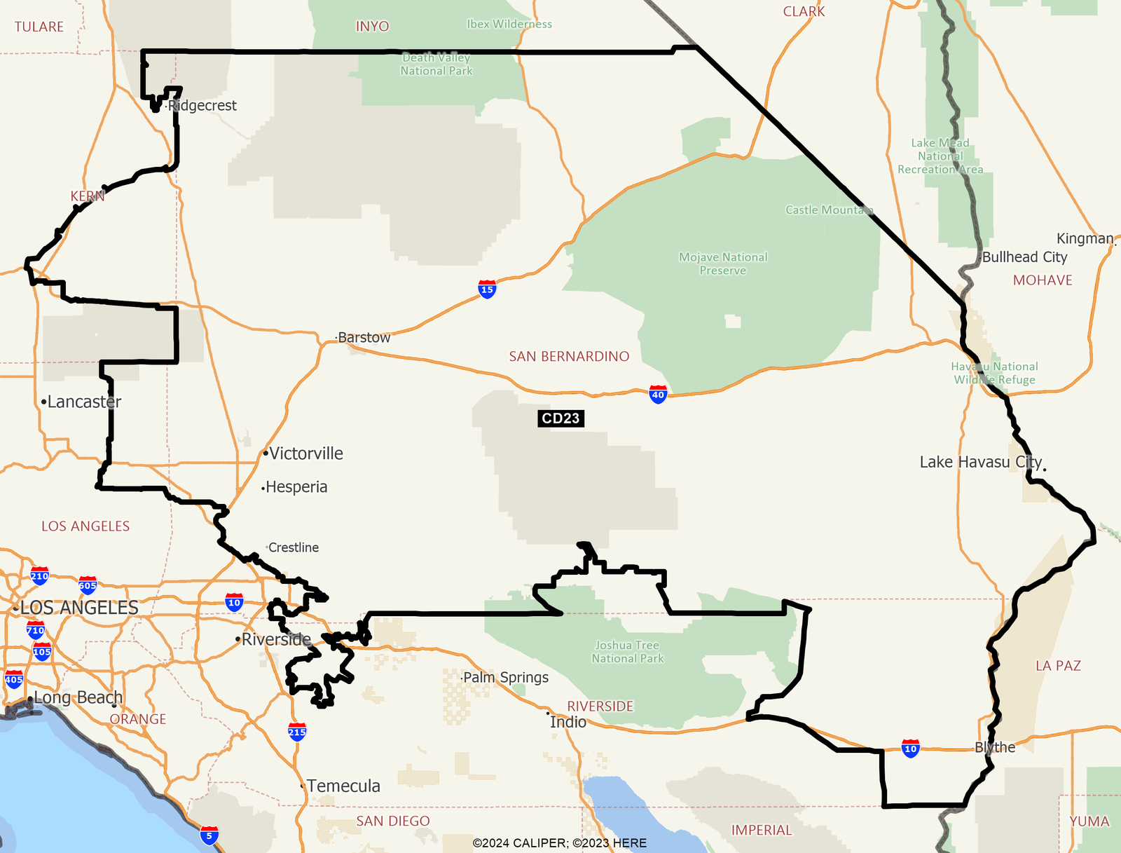 Official map of California Congressional District 23 for the 2026 election
