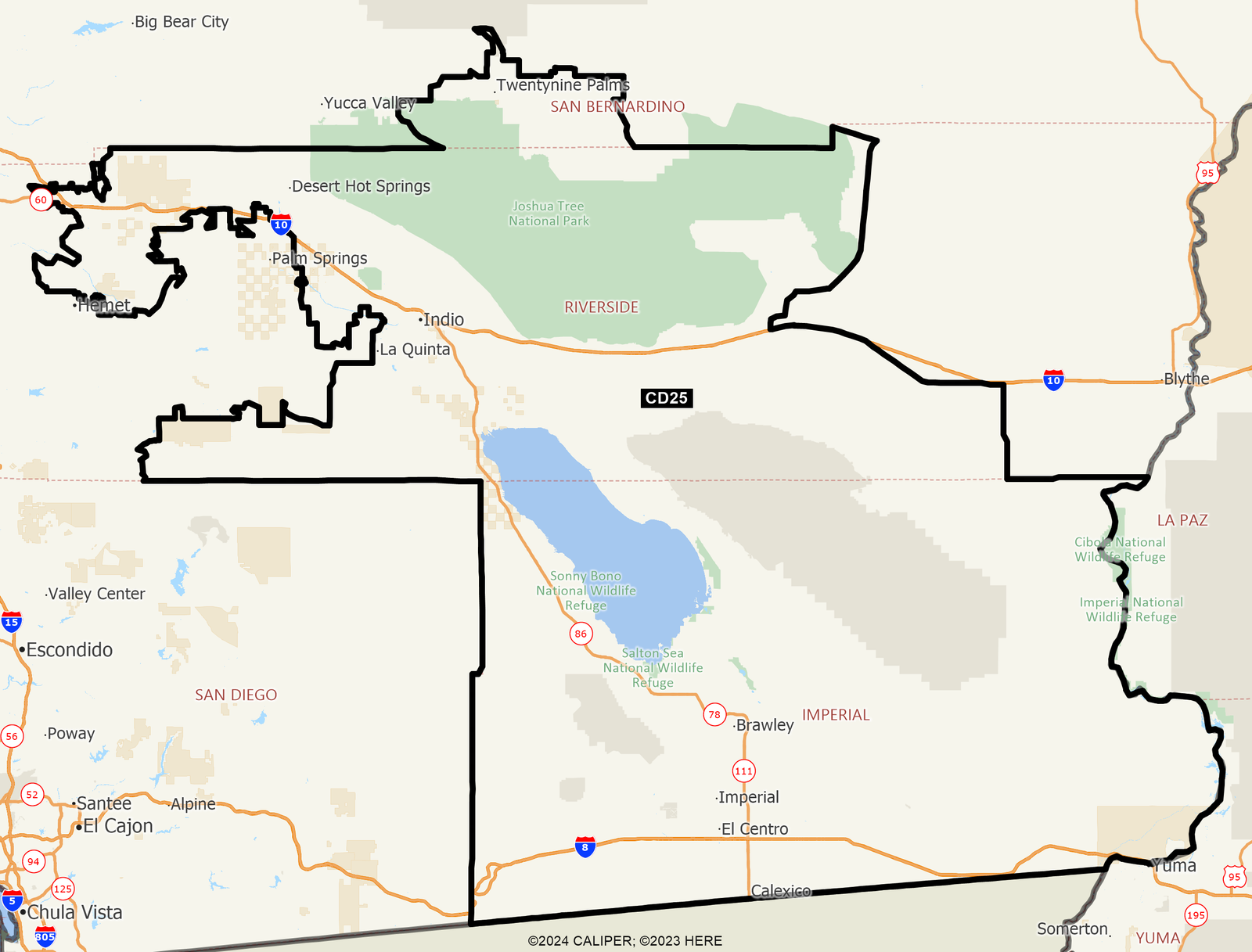Official map of California Congressional District 25 for the 2026 election