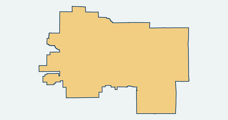 Map showing the Moreno Valley Unified School District boundary